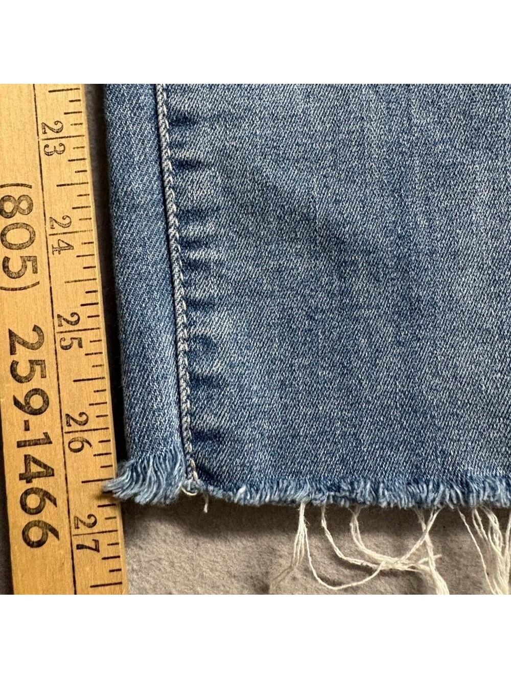 Democracy Ab Technology Crop Jeans Womens 14 Blue Distressed Raw Hem Stretch - Picture 4 of 10